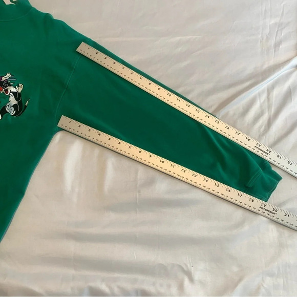 Vintage Looney Tunes Embroidered Large Mock Neck long sleeve shirt green - Picture 5 of 14